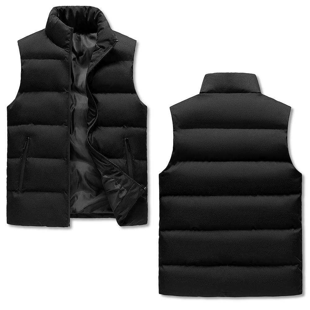 Men's Warm Stand Collar Zip Up Puffer Vest